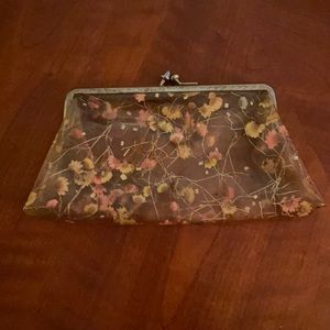 Vintage unique clear plastic floral design purse from the 1960s